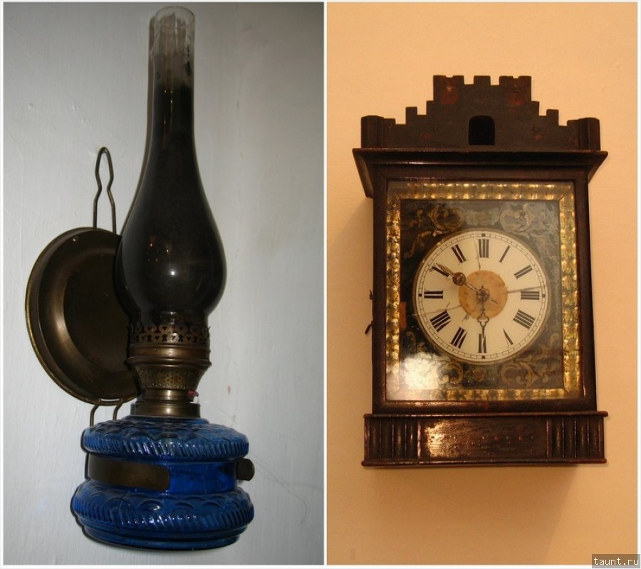 Лампа и часы
